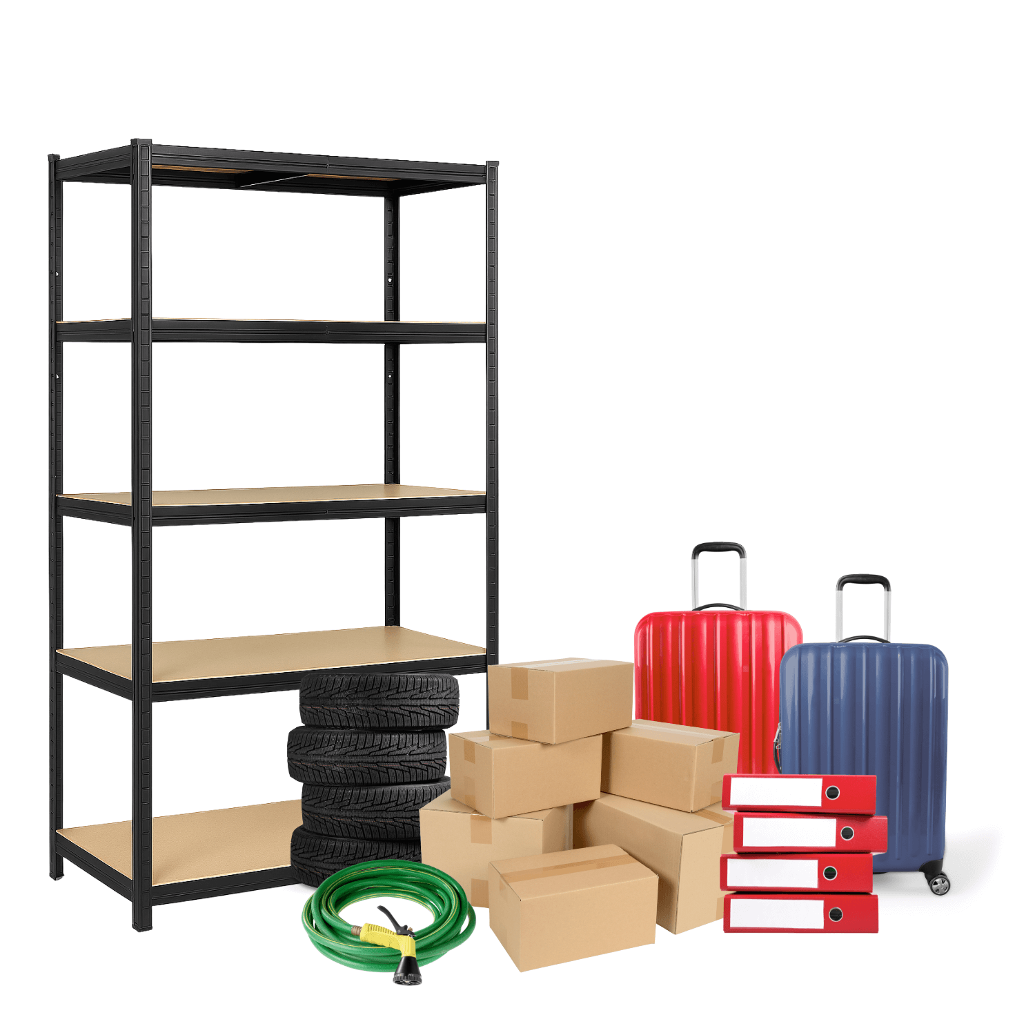 REGAŁ METALOWY - CZARNY - UDŹWIG 1325 KG - 180x90x40 CM