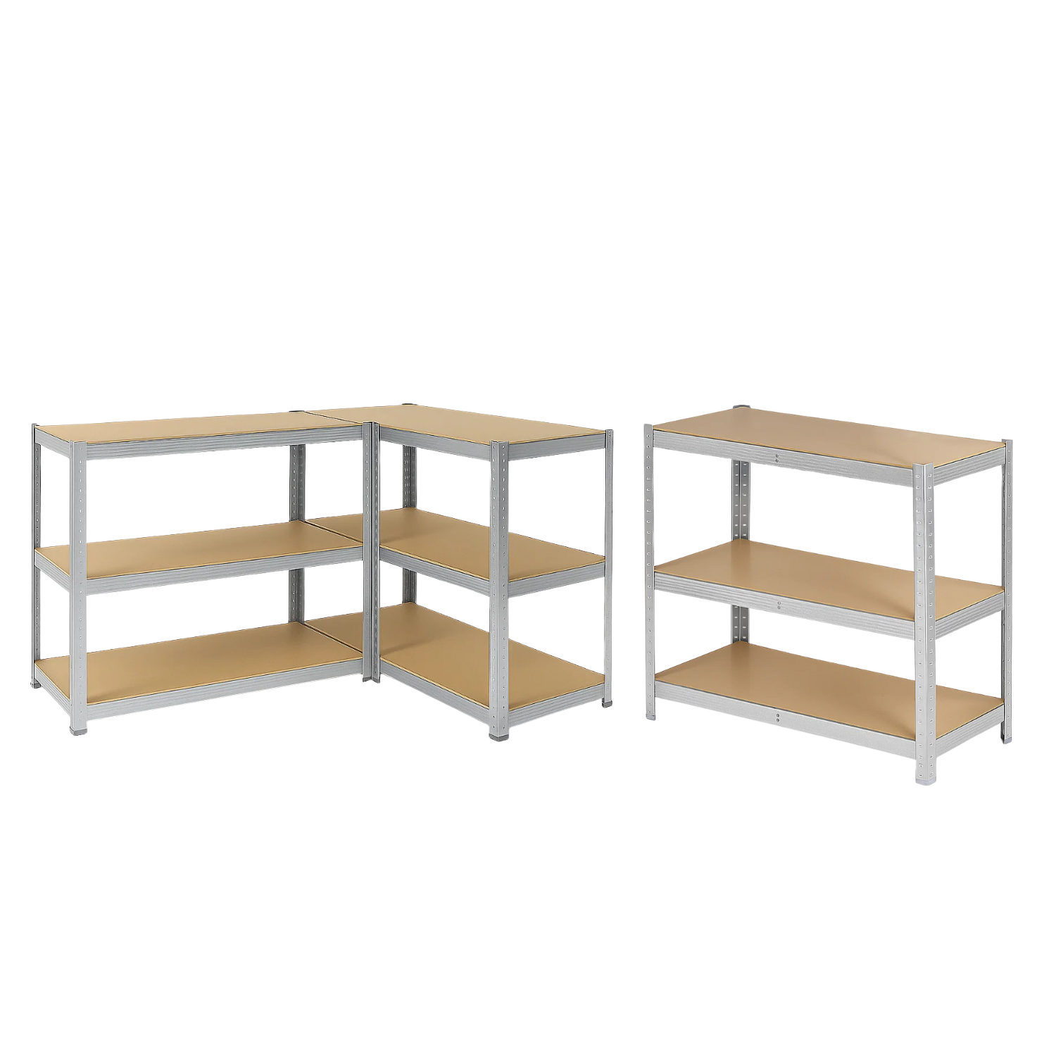 REGAŁ METALOWY - SREBRNY - UDŹWIG 1050 KG - 222x110x50 CM