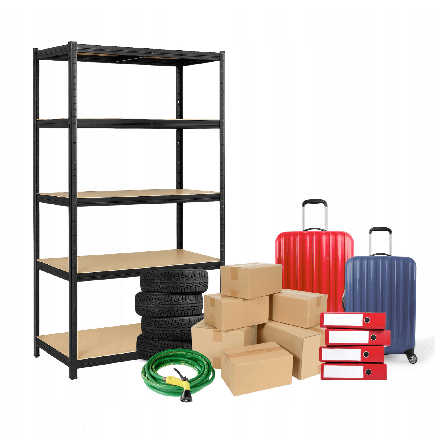 REGAŁ METALOWY - CZARNY - UDŹWIG 1000 KG - 180x90x30 CM